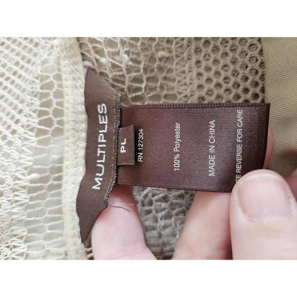 LOT Multiples Medium/P. Large tan open knit cover up & tank set. Tie front cardi - Picture 6 of 7